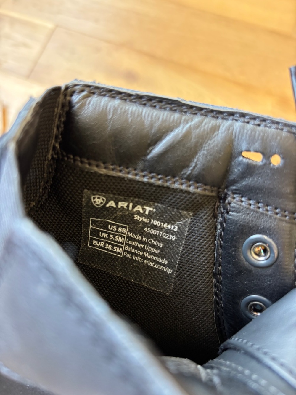 Ariat scout paddock leather riding boots black womens 8 - Picture 8 of 9